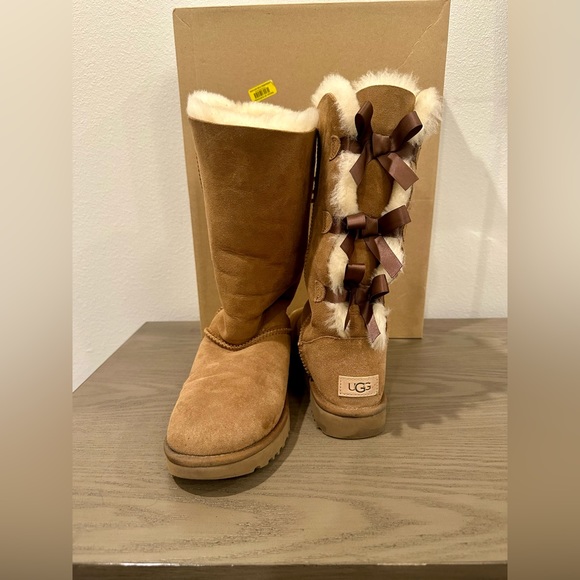UGG Bailey Bow II Suede Tall Water-Resistant Boots - Picture 4 of 13